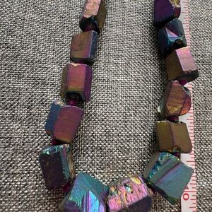 “Rainbow Joy Aura” Quartz Crystal Iridescent Beaded Necklace